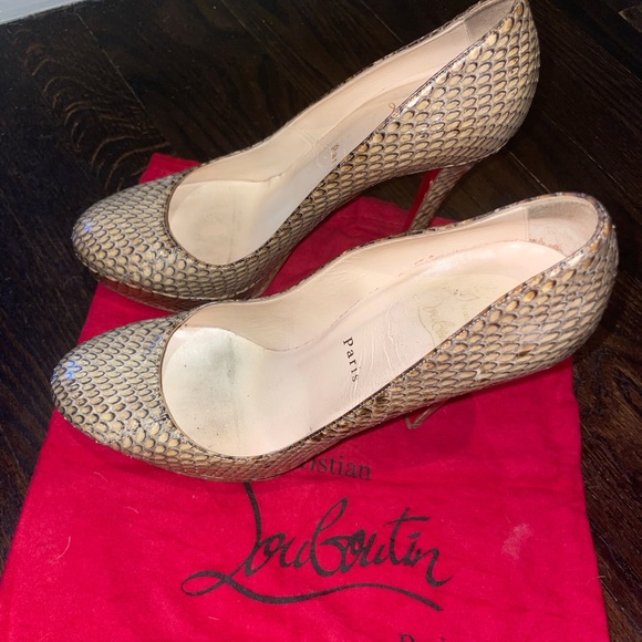 Christian Louboutin size 40 1/2 Python platforms - Picture 8 of 11